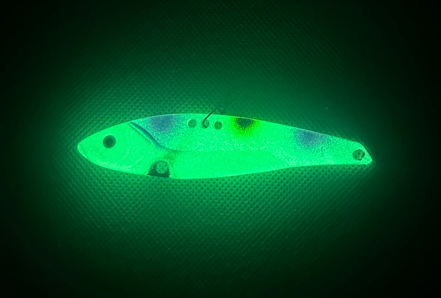 Purple Dot Glow Ultra Glow Blade Bait