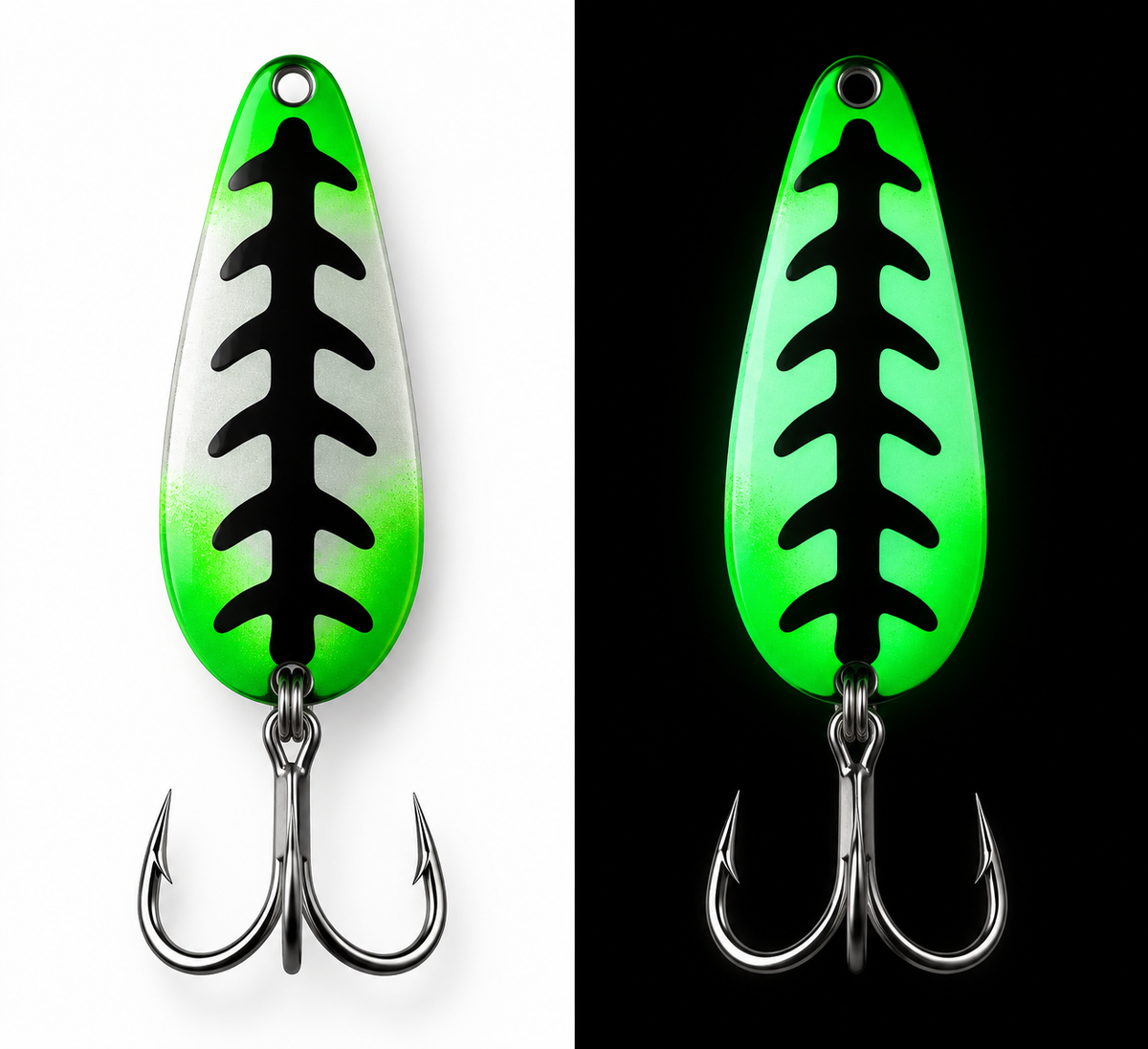 Green Glow Lad Ultra Glow Casting Spoons