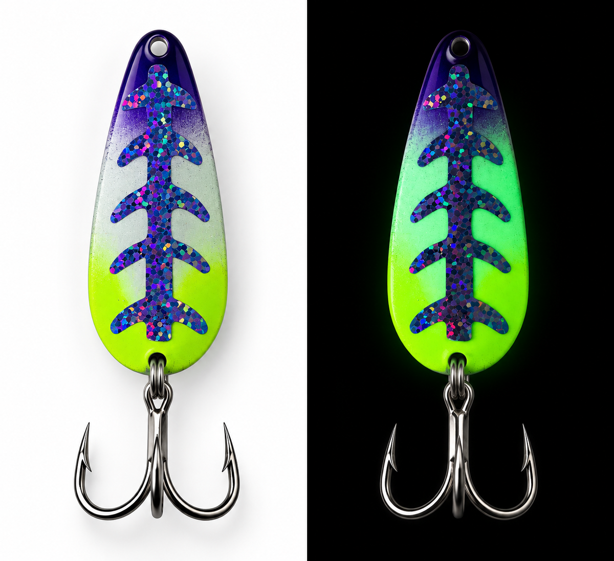 Purple Glow Lad Ultra Glow Casting Spoon